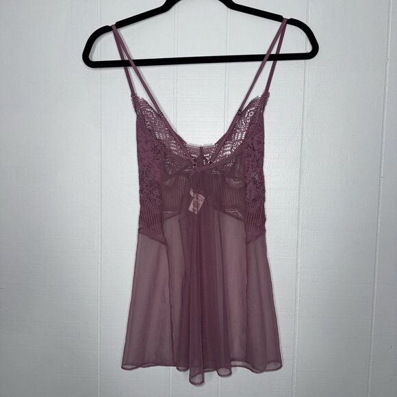 Victoria’s Secret Women’s Lace Teddy Camisole Purple Size Small - Picture 2 of 5